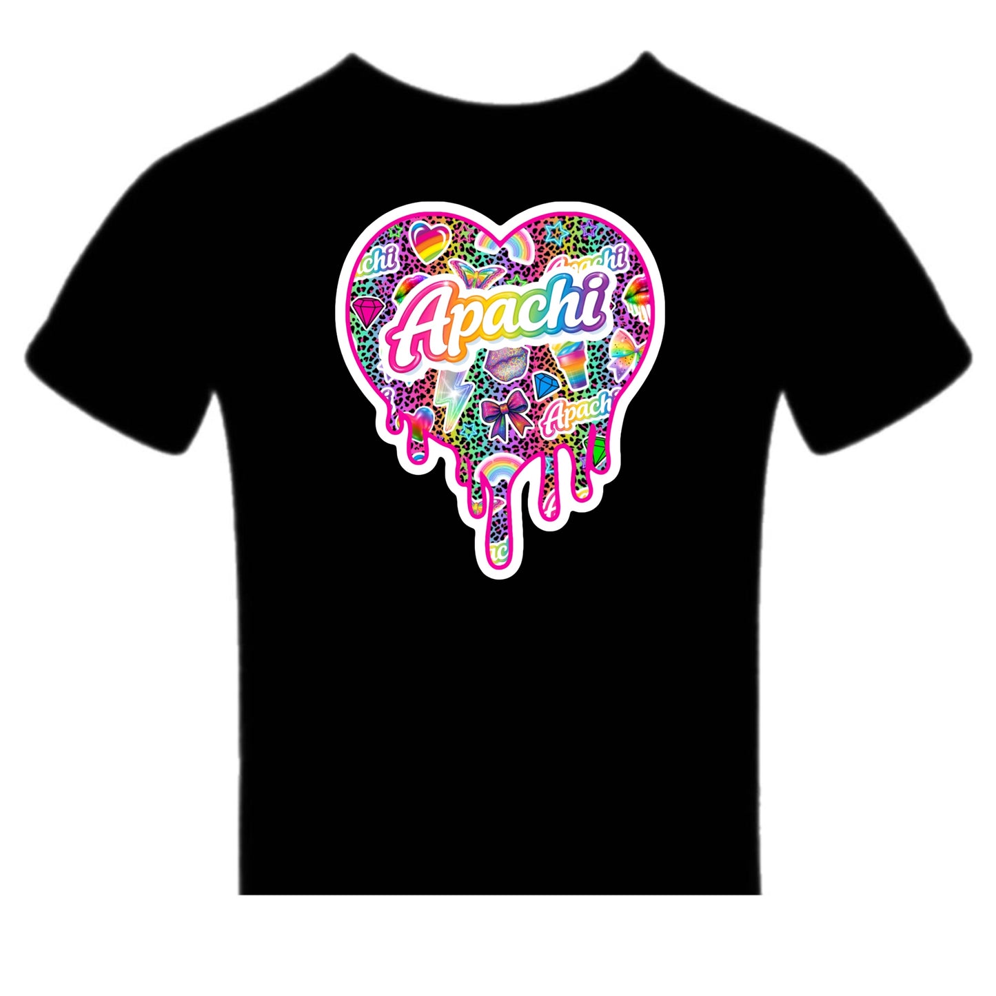 Girls Apachi/ Apachi Village drippy heart tee