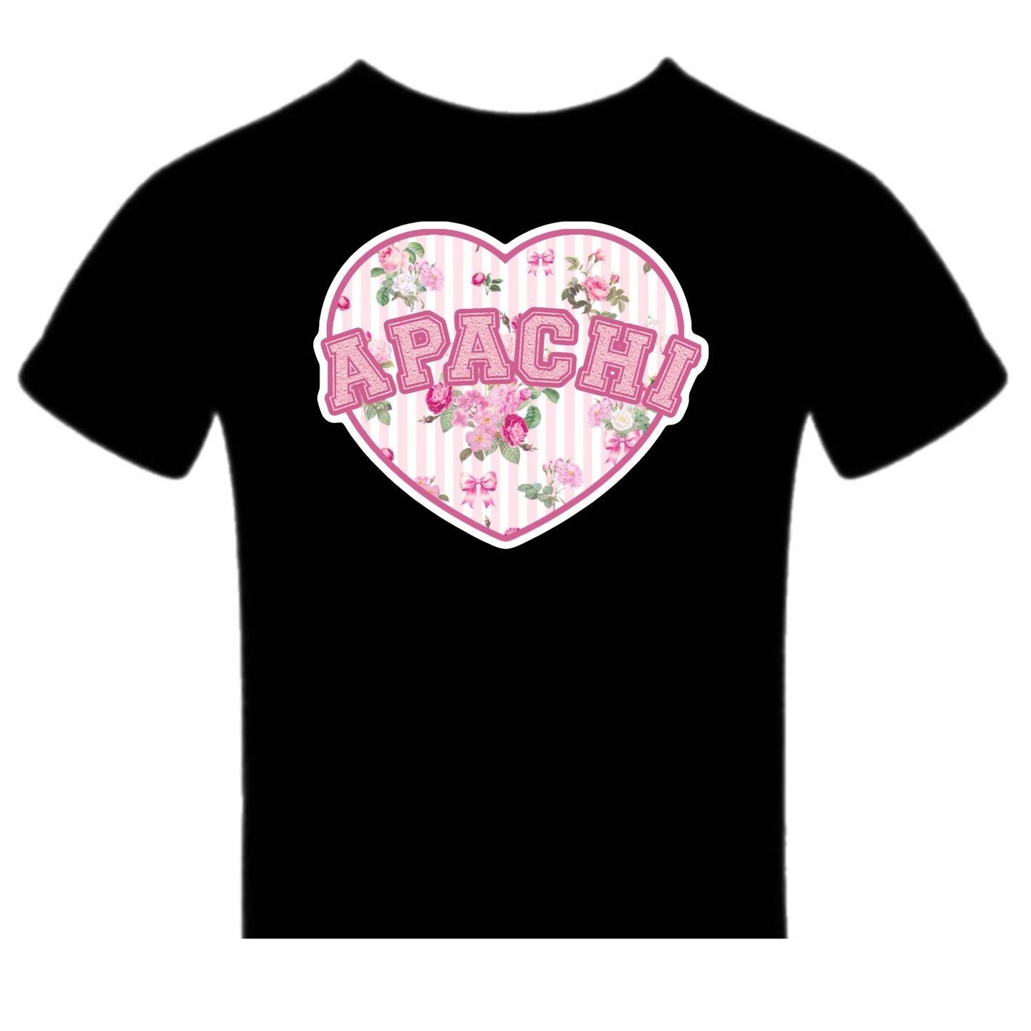 Girls Apachi/ Apachi Village floral heart tee