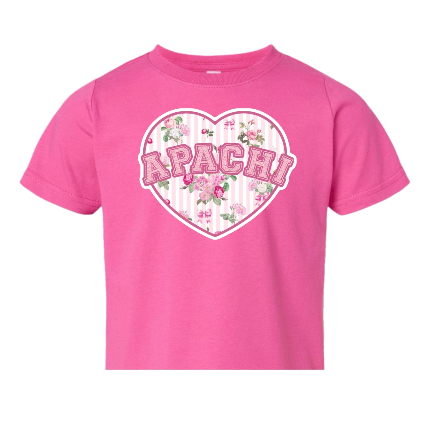 Girls Apachi/ Apachi Village floral heart tee