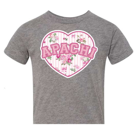 Girls Apachi/ Apachi Village floral heart tee