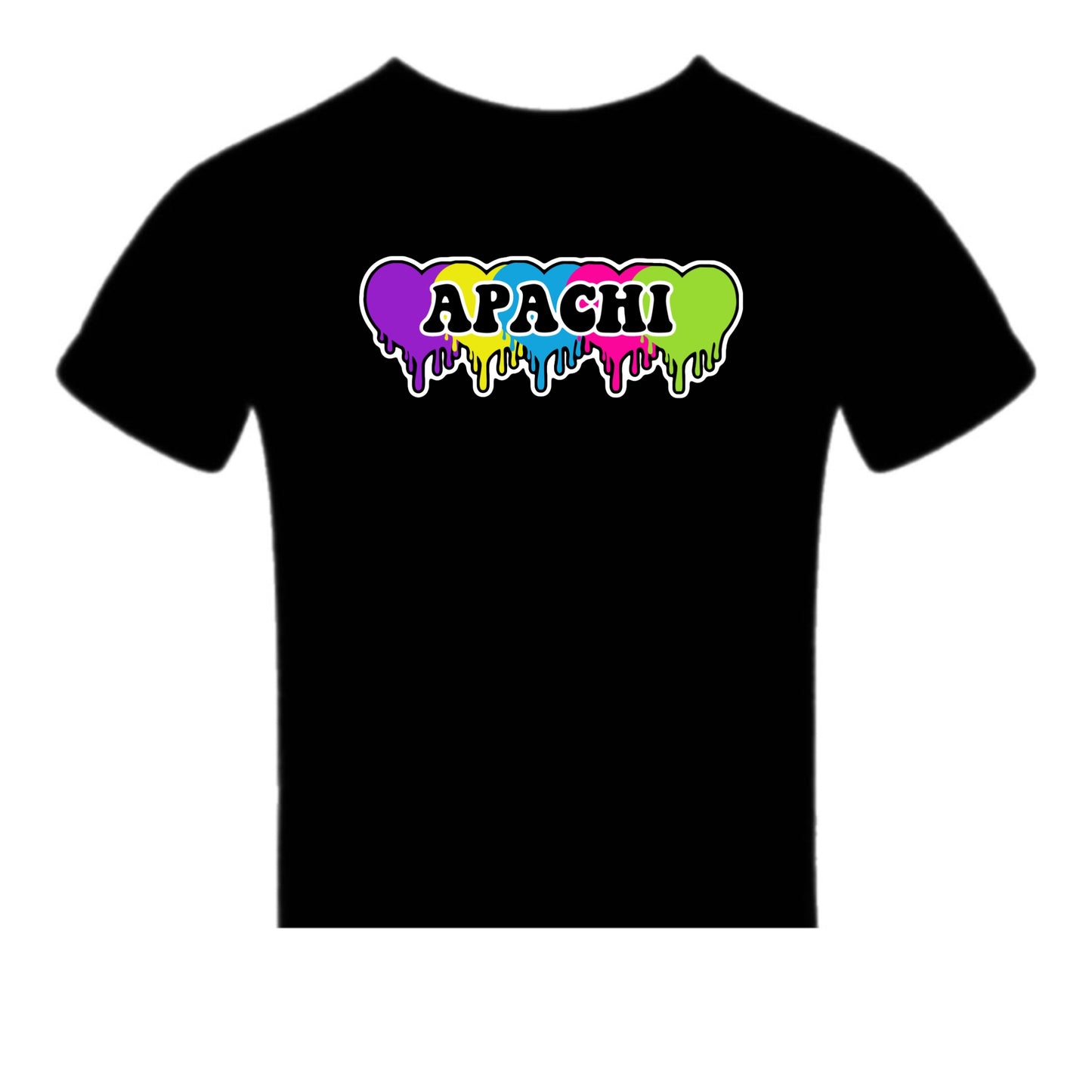 Girls Apachi/ Apachi Village neon hearts tee