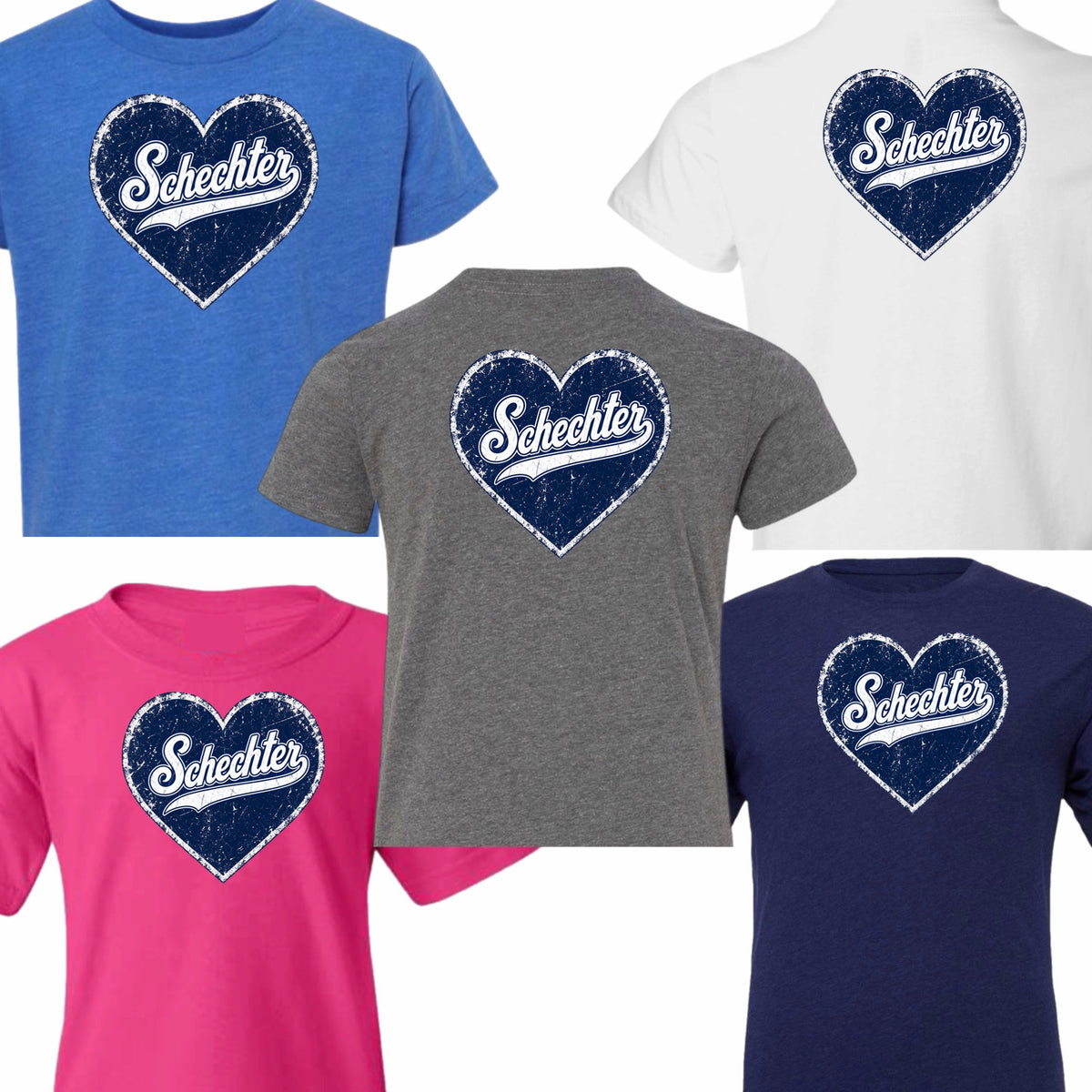 Vintage Cursive Heart Tee- Raw Hem