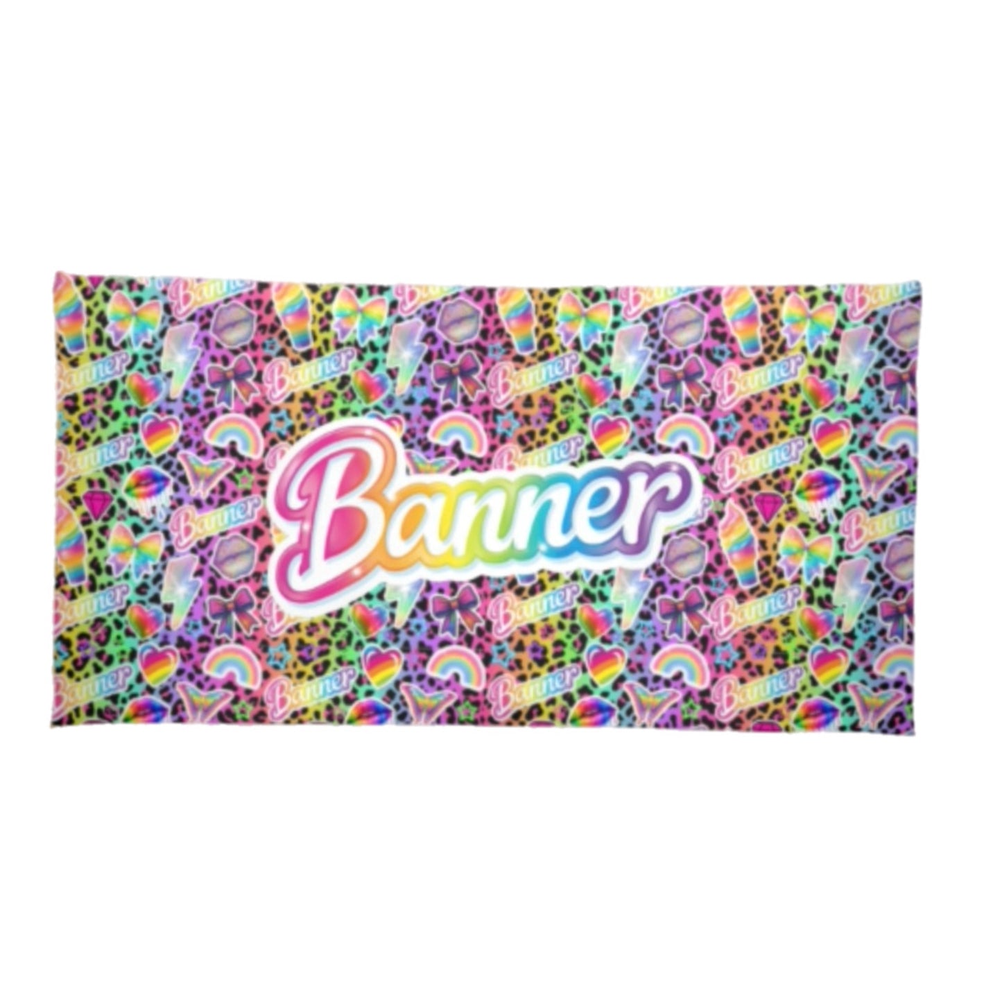 Banner pink neon beach towel