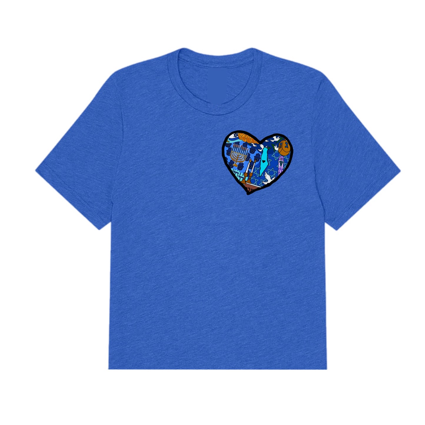 Girls Israel tee (heather light blue)