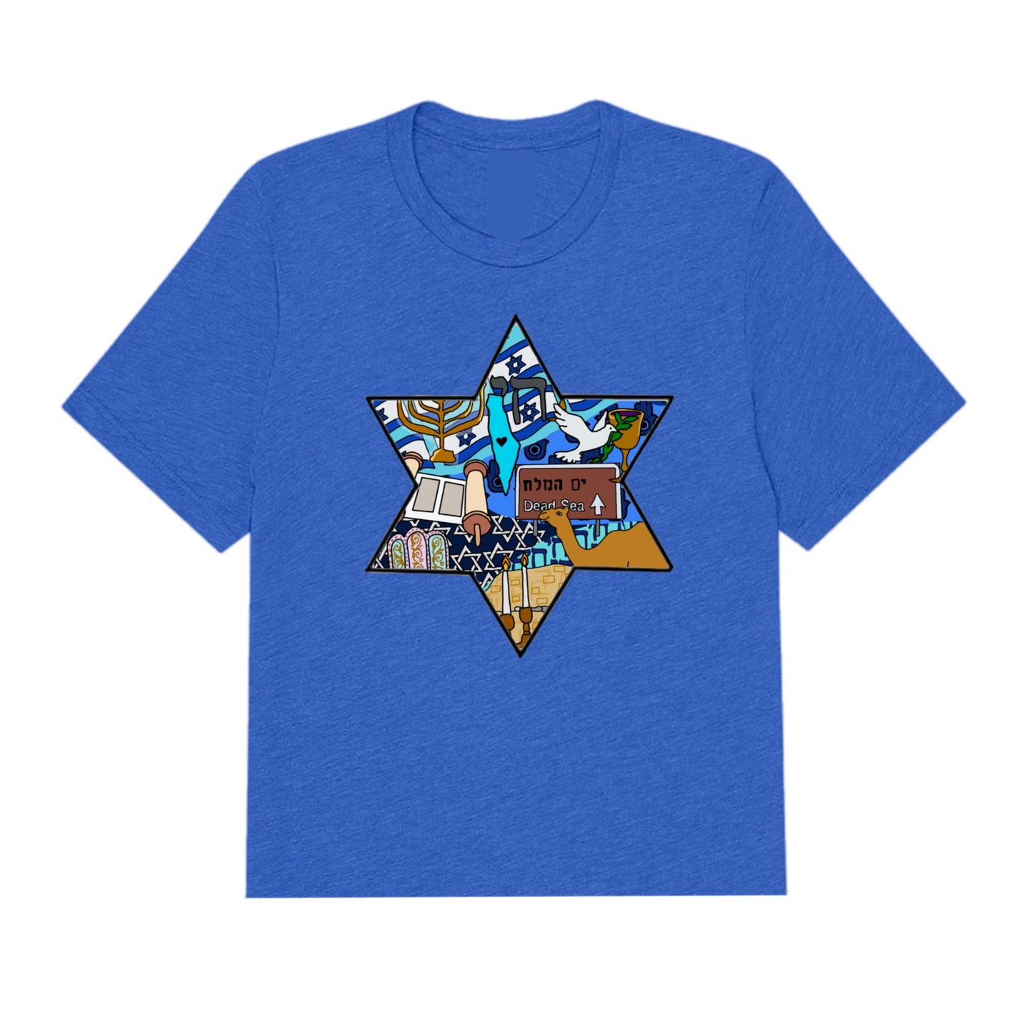 Girls Israel tee (heather light blue)