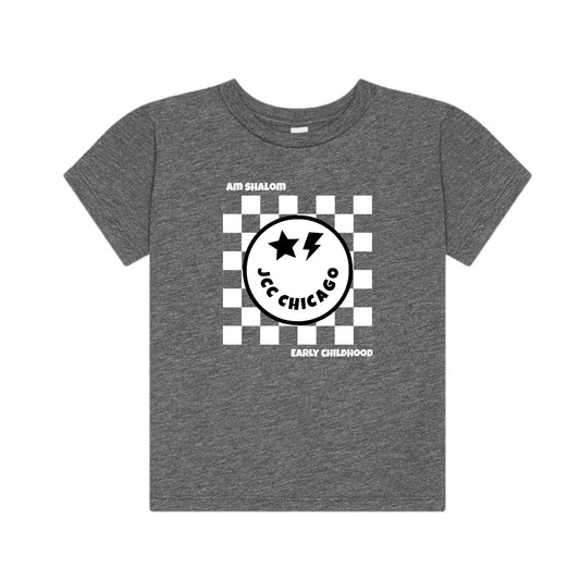 Checkered emoji JCC Am Shalom tee