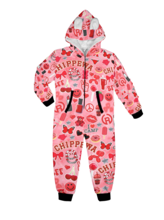 Chippewa girls fleece zip one piece