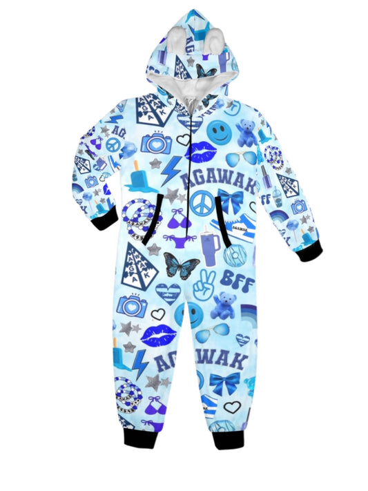 Agawak girls fleece zip one piece