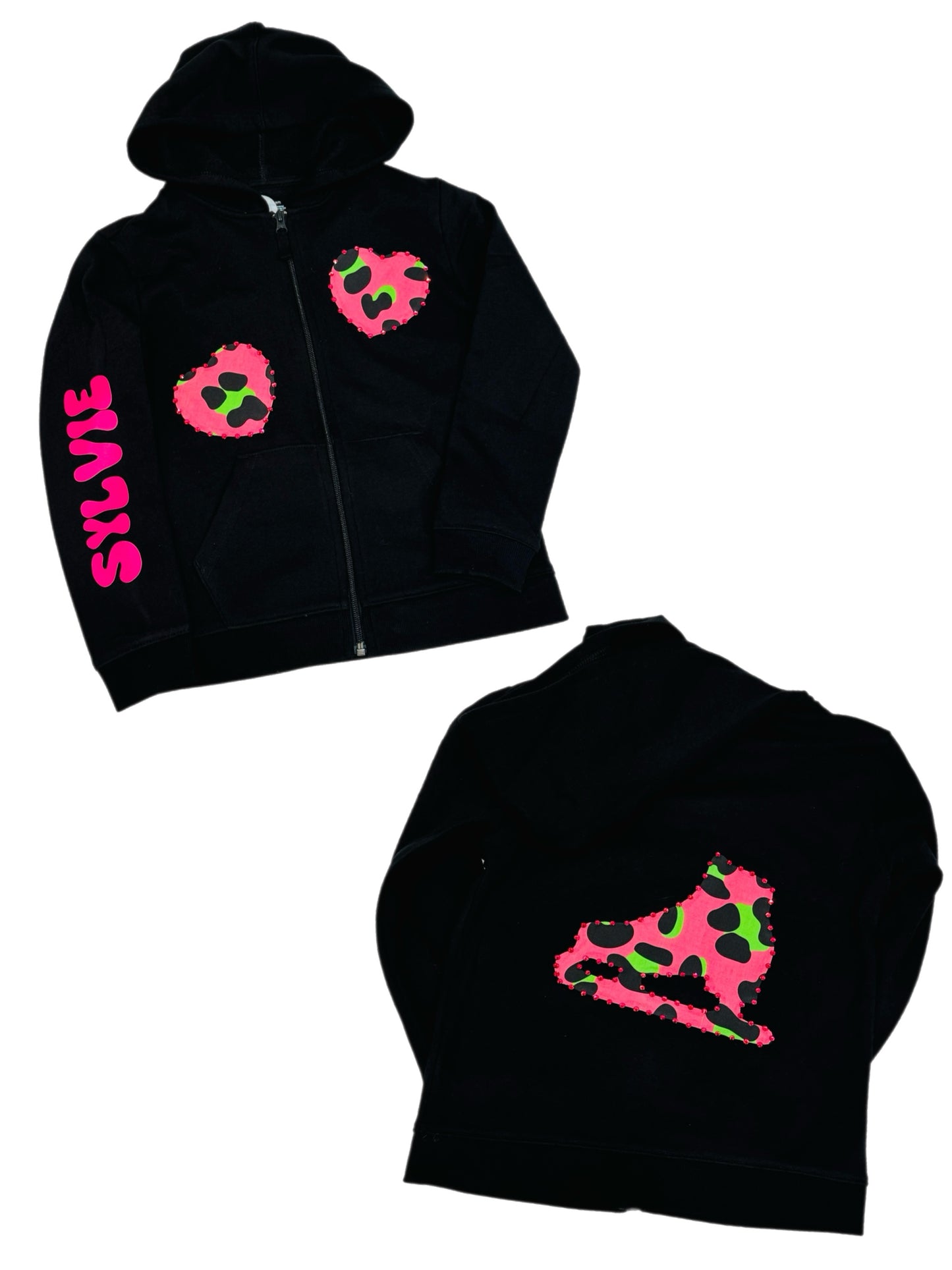 Neon leopard Ice Skating hoodie