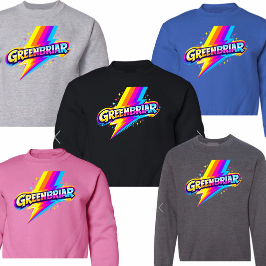 Greenbriar rainbow bolt crewneck sweatshirt