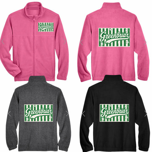 Greenbriar vintage stripes fleece zip jacket