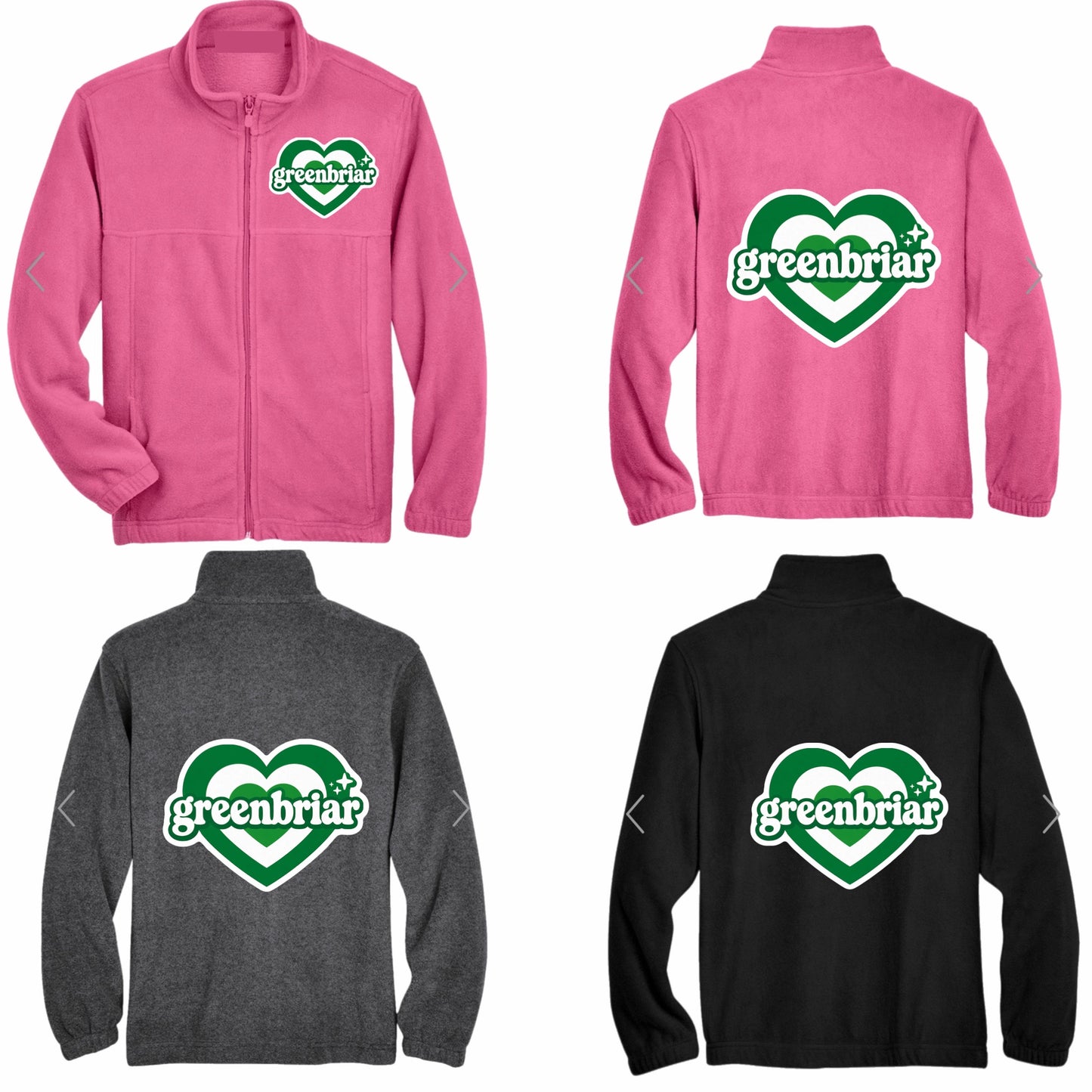 Greenbriar vintage heart fleece zip jacket