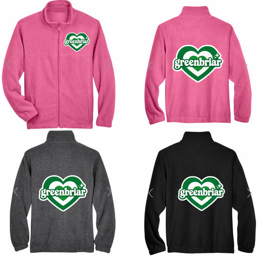 Greenbriar vintage heart fleece zip jacket