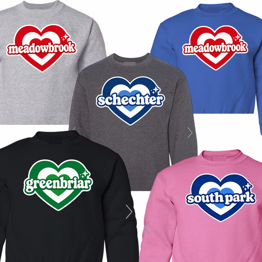Girls vintage heart crewneck sweatshirt