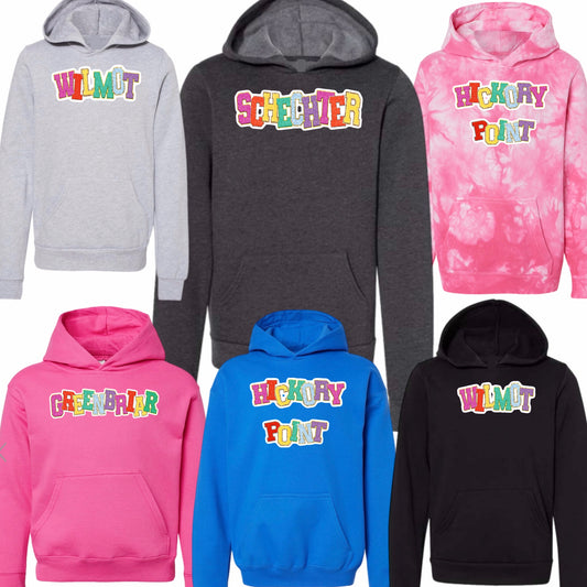 Girls patched hoodie