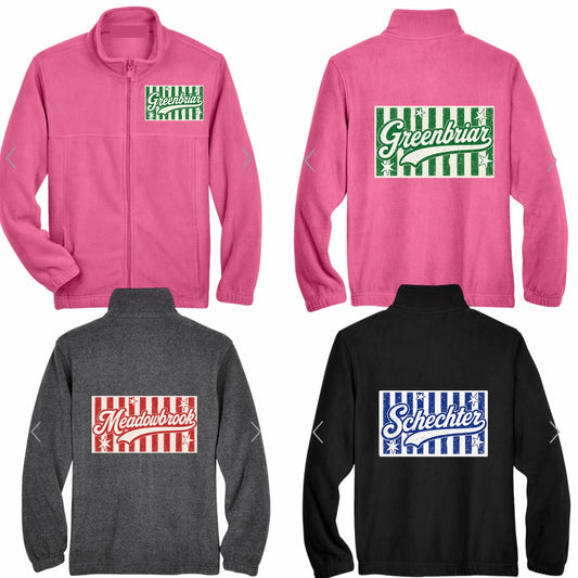 Girls vintage stripes fleece zip jacket