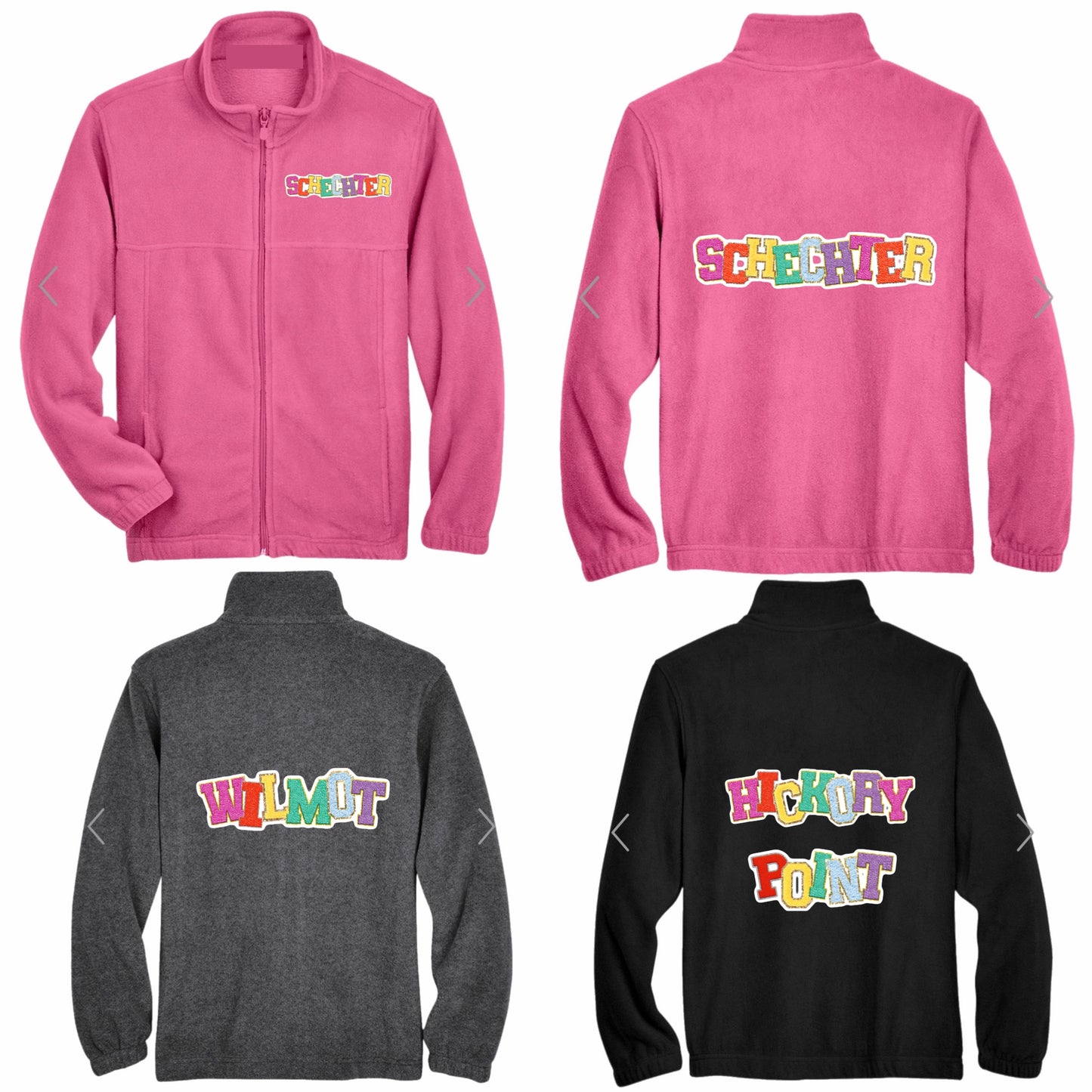 Girls patched fleece zip jacket