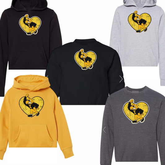 Vintage Iowa Heart Mascot Sweatshirt