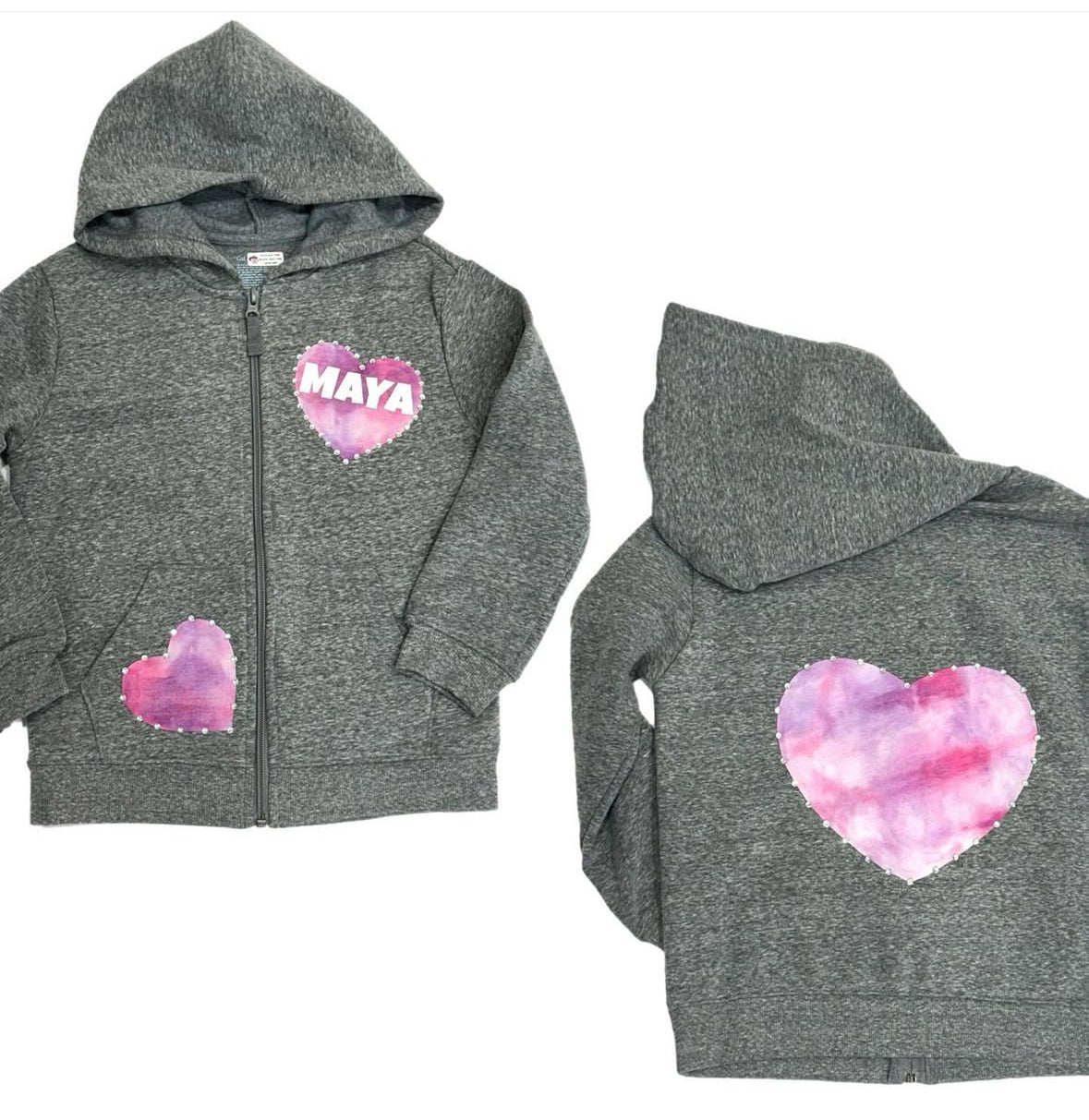 Heart zip hoodie