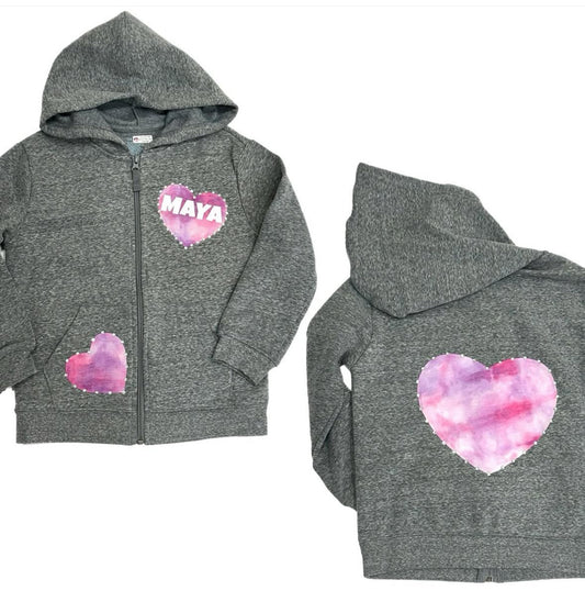 Heart zip hoodie