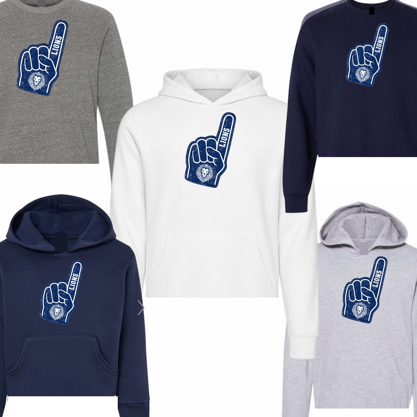 Vintage Foam Finger Hoodie- Raw Hem