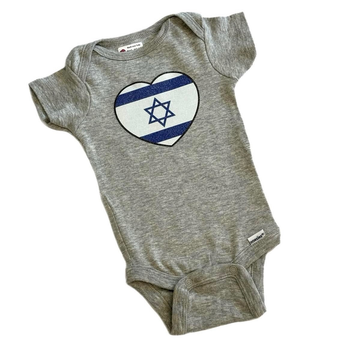 Israel Flag Heart Bodysuit