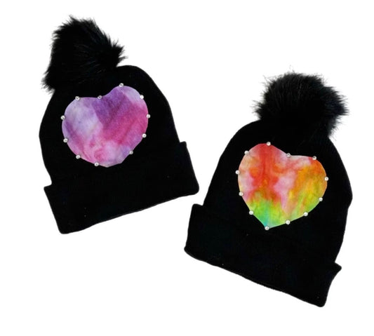 Tie-dye Heart Hat