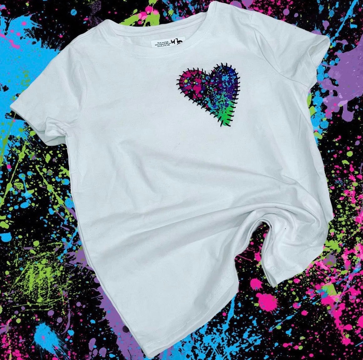 Tie-Dye Stitched Heart Tee
