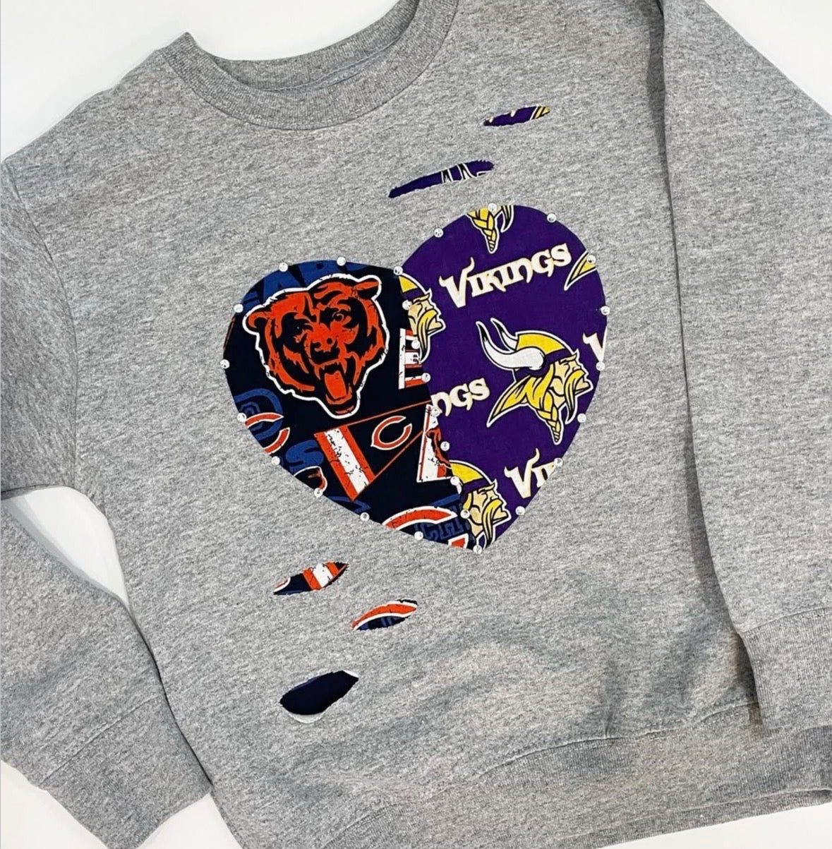 NFL House Divided Heart Crewneck