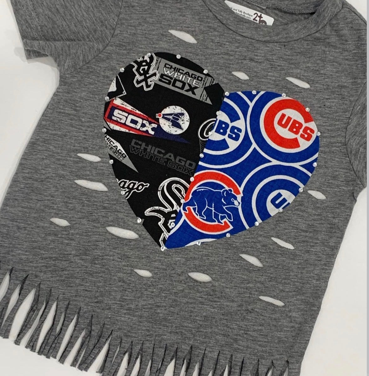 Chicago Baseball – House Divided Heart Fringe Tee