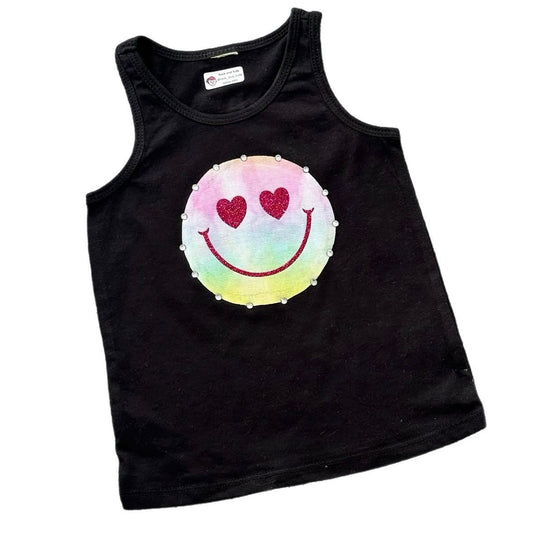 Tie Dye Heart Eyes Smiley Tank