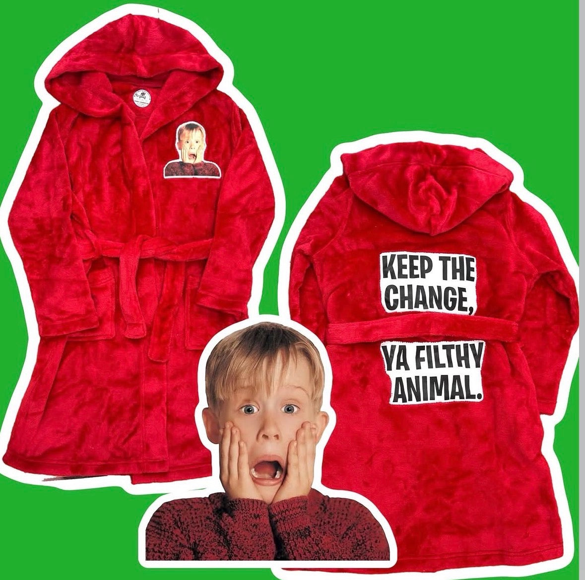 "Home Alone" Fleece Bathrobe