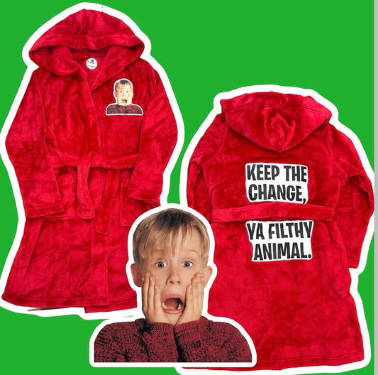 "Home Alone" Fleece Bathrobe