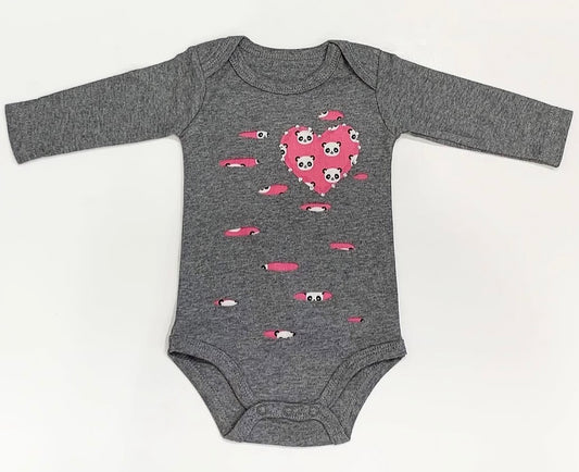 Distressed Panda Heart Bodysuit