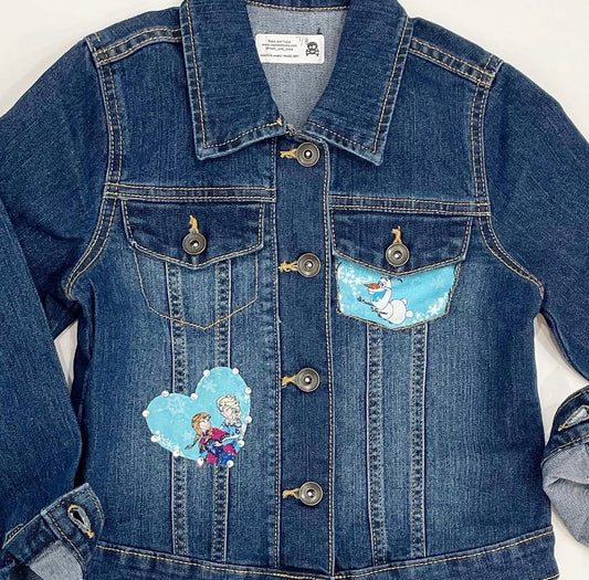 Denim Jacket- Frozen Elsa & Anna