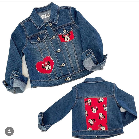 Denim Jacket- Red Minnie Mouse