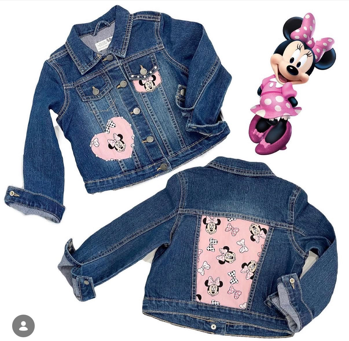 Denim Jacket- Pink Minnie Mouse