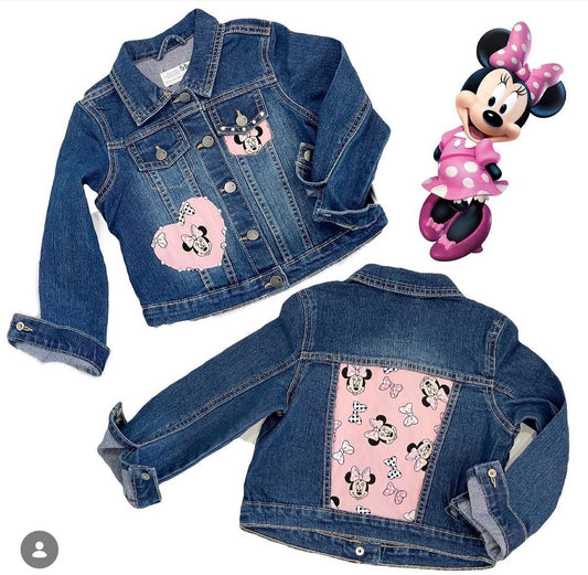 Denim Jacket- Pink Minnie Mouse