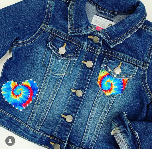 Denim Jacket- Rainbow Tie-Dye