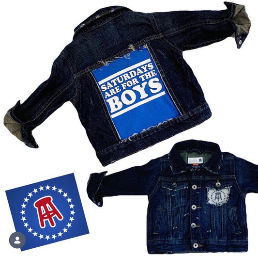 Denim Jacket- "Saturday's are for the boys"