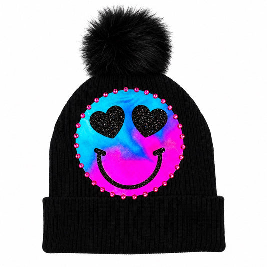 Tie-Dye Heart Eyes Smiley Hat