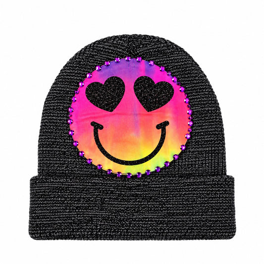 Tie-Dye Heart Eyes Smiley Hat