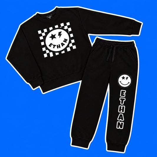 Star & Bolt Emoji Crewneck & Sweatpants Set
