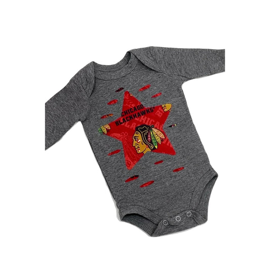 Chicago Hockey Distressed Star Onesie