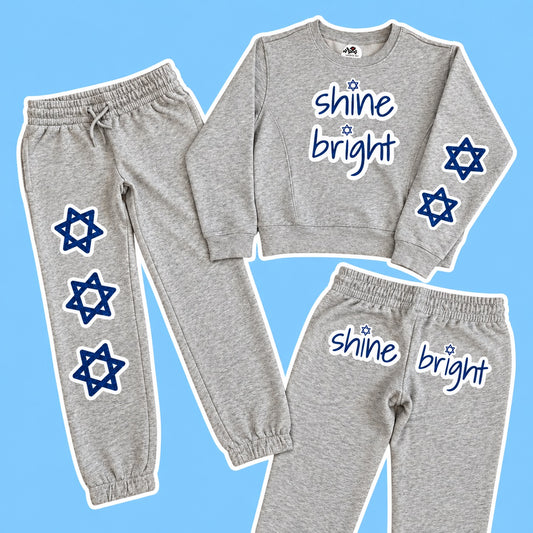 Shine Bright Star of David Crewneck & Joggers Set