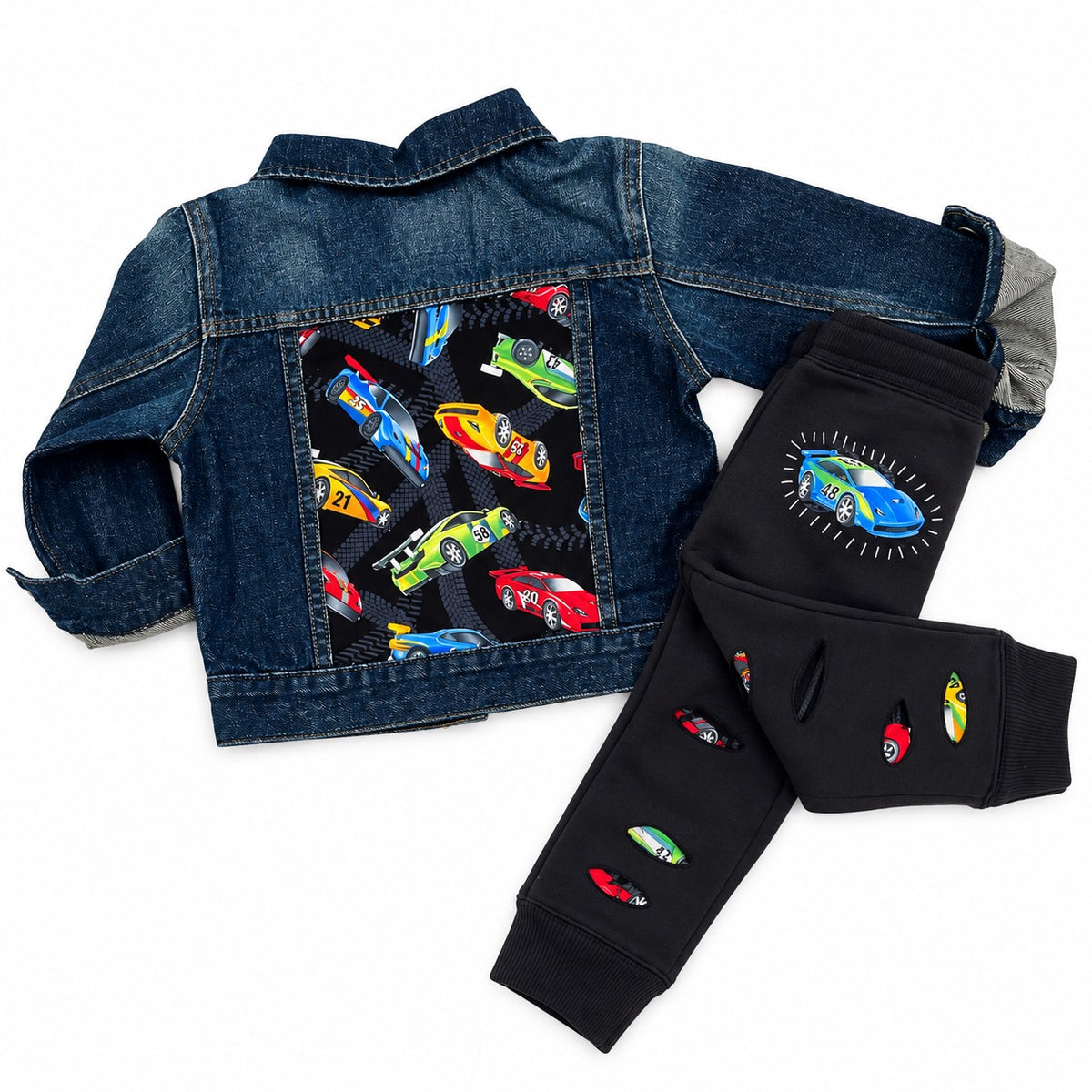 Race Car Denim Jacket & Jogger Set