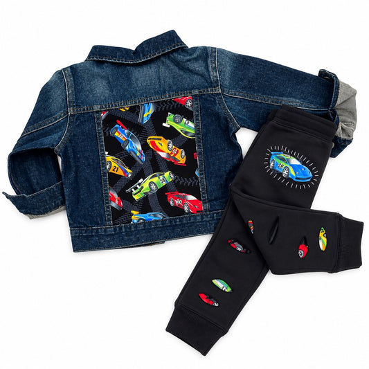 Race Car Denim Jacket & Jogger Set