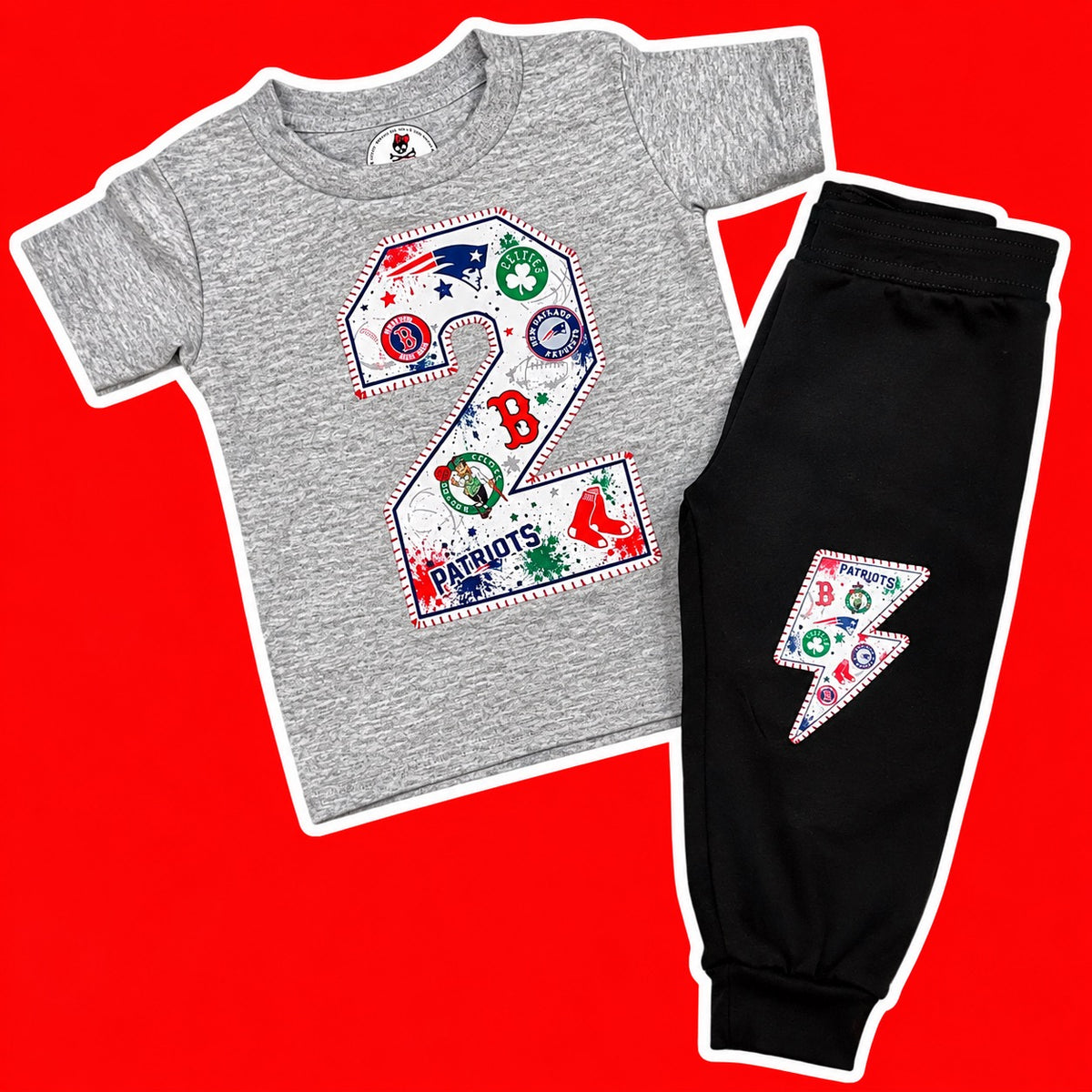 Boston/New England Sports tee & Joggers set
