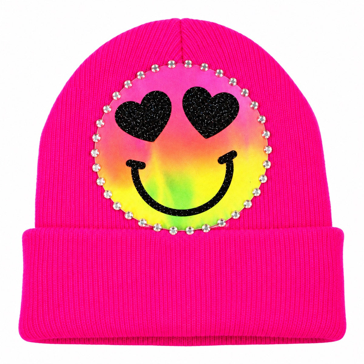 Tie-Dye Heart Eye Smiley Hat