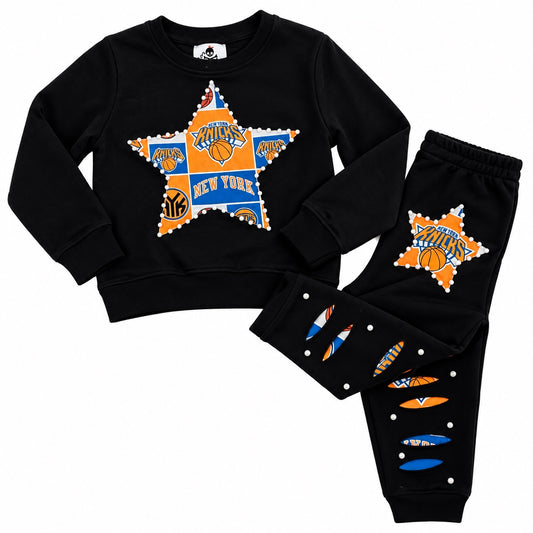 New York Knicks Star Crewneck & Joggers Set